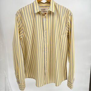Frank & Eileen Men's Yellow and Blue Striped Shirt
